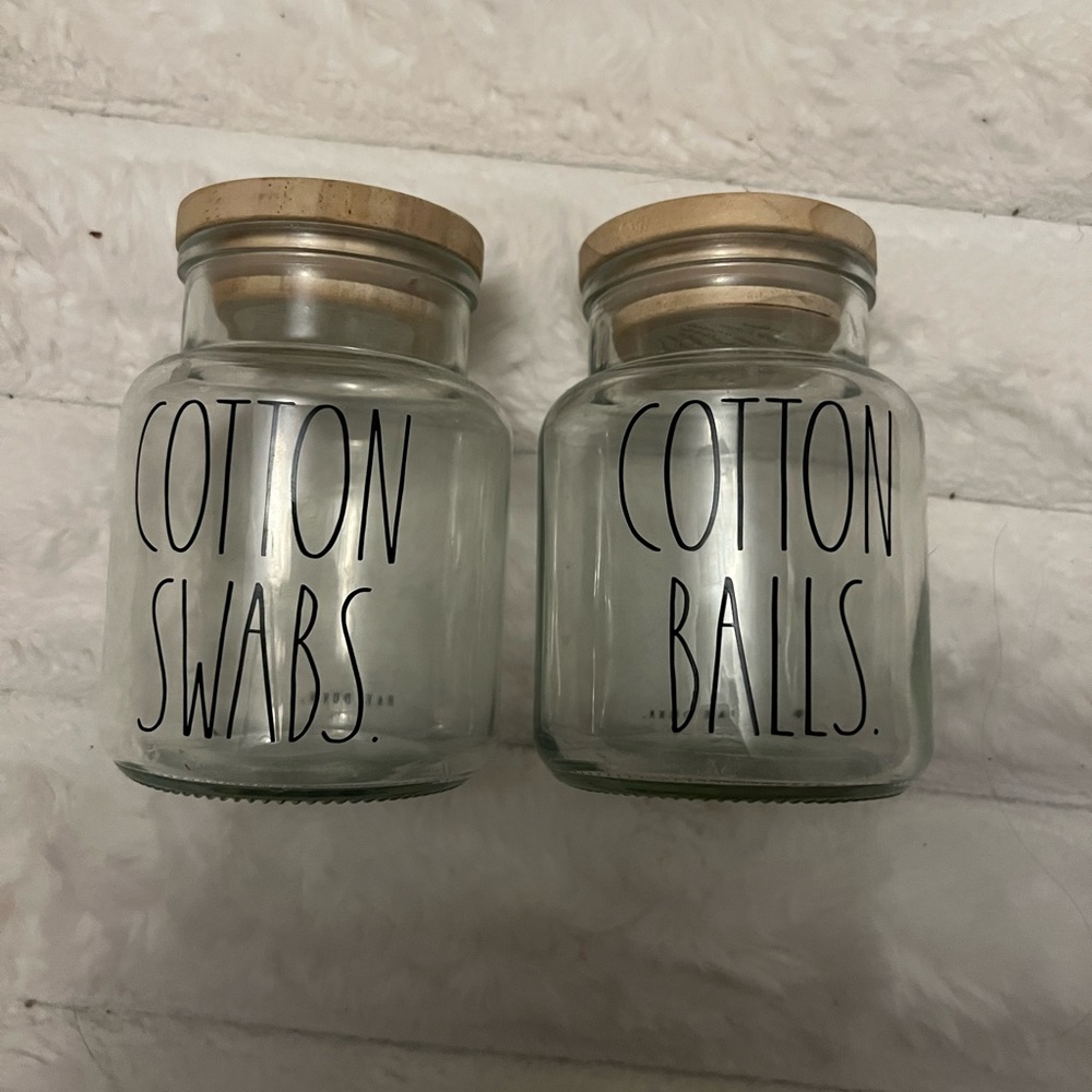 Set of rae dunn bathroom jars